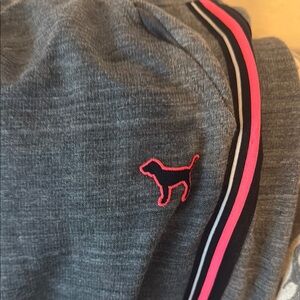 PINK Victoria's Secret Gray Joggers with Pink Accents